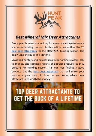 Best Mineral Mix Deer Attractants