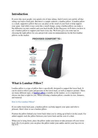 How to Support Your Back Every Day With Lumbar Pillow?