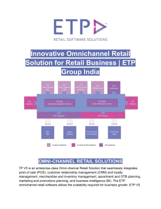 Innovative Omnichannel Retail Solution for Retail Business | ETP Group India