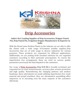 Drip Accessories supplier