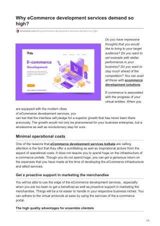 Why eCommerce development services demand so high ?