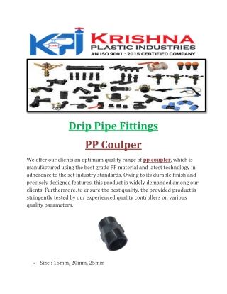 Drip Pipe kpi  Fittings