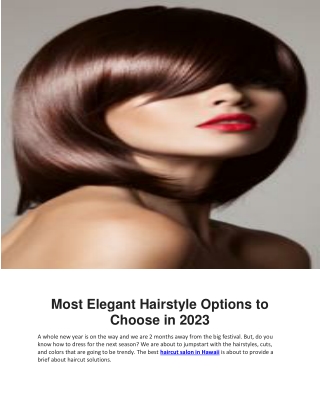 Most Elegant Hairstyle Options to Choose in 2023