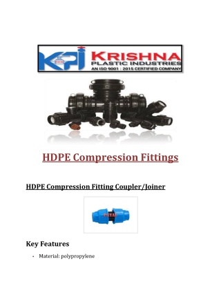 HDPE Compression Fittings