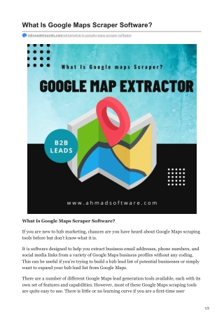 1What Is Google Maps Scraper Software