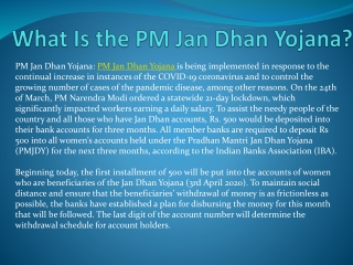 What Is the PM Jan Dhan Yojana