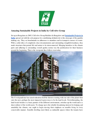 Amazing Sustainable Projects in India by CoEvolve Group