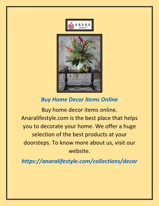 Buy Home Decor Items Online