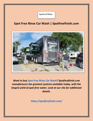 Spot Free Rinse Car Wash | Spotfreefinish.com