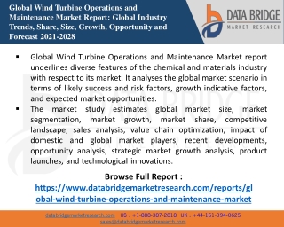 Global Wind Turbine Operations and Maintenance Market 2021 Insight On Share