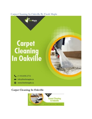 Carpet Cleaning In Oakville By Fresh Maple