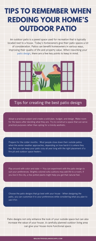 Tips to Remember When Redoing Your Home’s Outdoor Patio