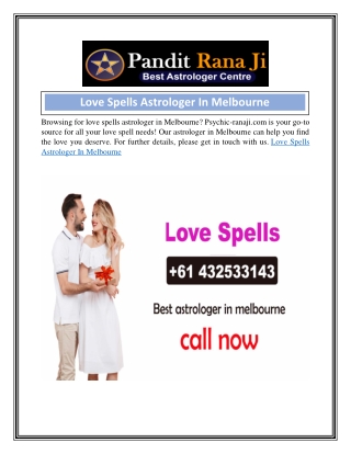 Love Spells Astrologer In Melbourne  Psychic-ranaji