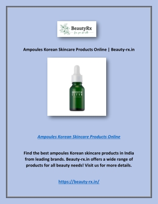 Ampoules Korean Skincare Products Online | Beauty-rx.in