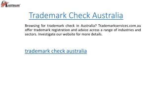 Trademark Check Australia  Trademarkservices.com.au