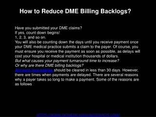 How to Reduce DME Billing Backlogs