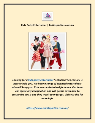 Kids Party Entertainer | Eekidsparties.com.au