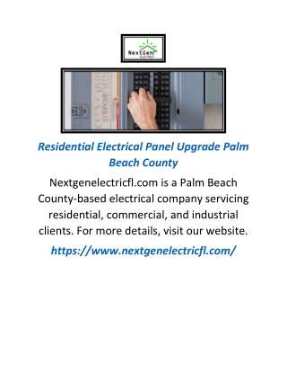 Residential Electrical Panel Upgrade Palm Beach County