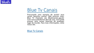 Blue Tv Canais  Bluetvcanais.app.br
