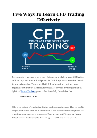 Five Ways To Learn CFD Trading