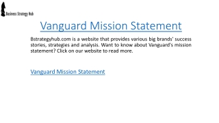 Vanguard Mission Statement  Bstrategyhub.com