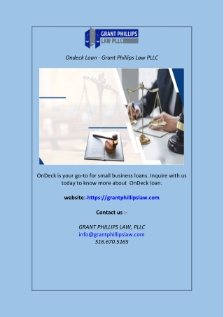 Ondeck Loan  Grant Phillips Law PLLC