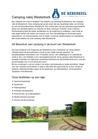 Camping Westerbork