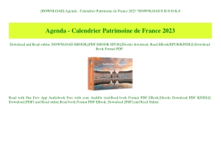 [DOWNLOAD] Agenda - Calendrier Patrimoine de France 2023 ^DOWNLOAD E.B.O.O.K.#