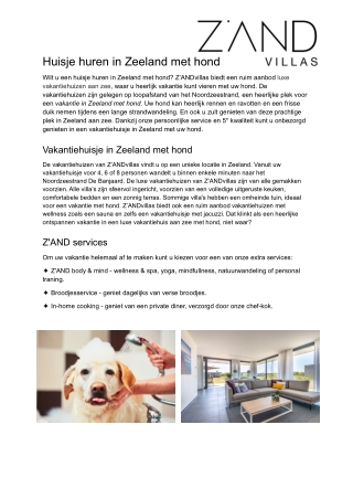 Huisje huren in Zeeland met hond