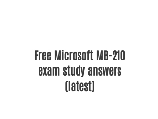 Free Microsoft MB-210 exam practice questions