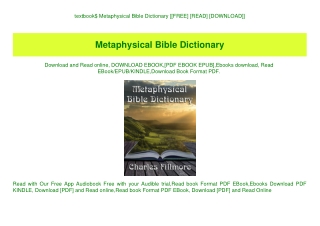 textbook$ Metaphysical Bible Dictionary [[FREE] [READ] [DOWNLOAD]]