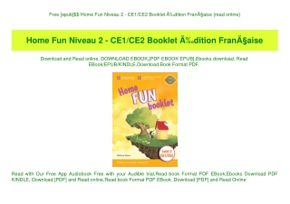 Free [epub]$$ Home Fun Niveau 2 - CE1CE2 Booklet ÃƒÂ‰dition FranÃƒÂ§aise {read online}