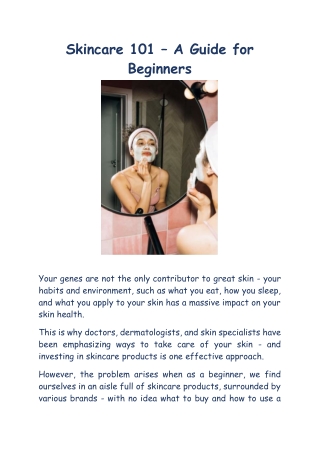 Skincare 101 – A Guide for Beginners