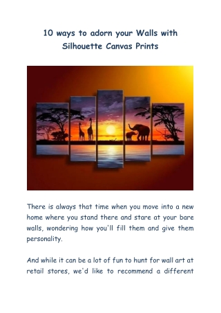 How do silhouettes canvas prints complement your walls_