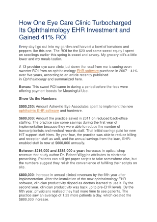 How One Eye Care Clinic Turbocharged Its Ophthalmology EHR Investment and Gained