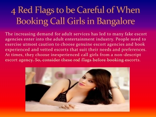 Booking Call Girls in Bangalore At Affordable
