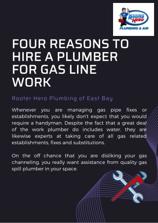 Four Reasons to Hire a Plumber for Gas Line Work