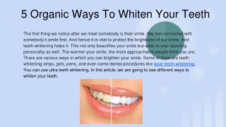 5 Organic Ways To Whiten Your Teeth