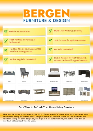 Easy Ways to Refresh Your Home Using Furniture - Bergen Furniture & Design