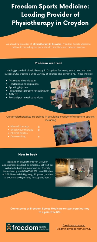 Freedom Sports Medicine:Leading Provider of Physiotherapy in Croydon