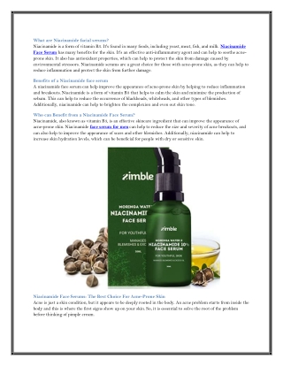 What are Niacinamide facial serums