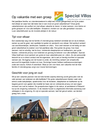 Grote vakantiehuizen Nederland