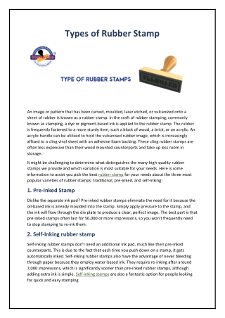 Types of Rubber Stamp