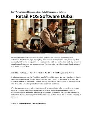 Retail POS Software Dubai