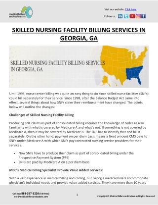 SKILLED NURSING FACILITY BILLING SERVICES IN GEORGIA