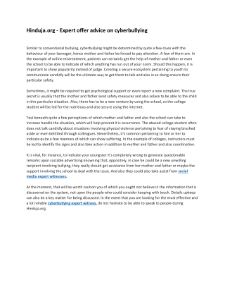 Hinduja.org - Expert offer advice on cyberbullying
