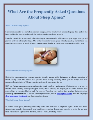 What Are the Frequently Asked Questions About Sleep Apnea?