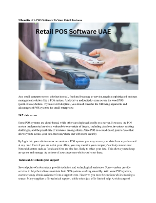 Retail POS Software UAE