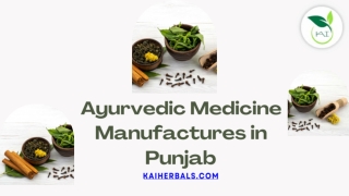 Best Ayurvedic Manufacturer in Punjab