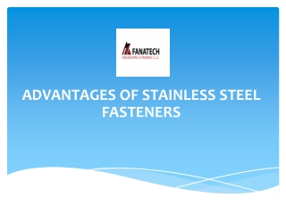 Advantages of Stainless Steel Fasteners